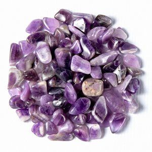 1/2 lb Tumbled Banded Amethyst Gemstone Crystals 60-80 Stones Specimen Chevron